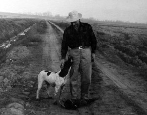 Peter Gasser with his dog.